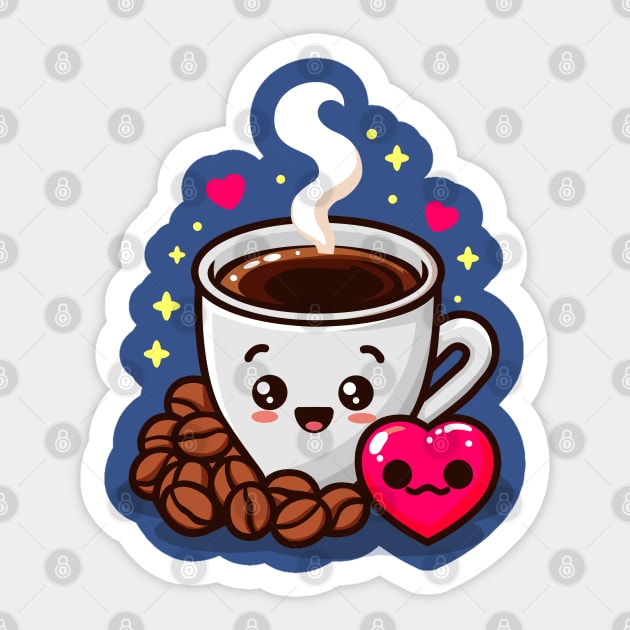 Cute Black Coffee with Love Sticker by Arief Uchiha